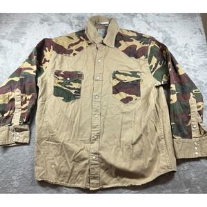 Just In Trend FR Camo Western Shirt XL Snap Front Flame Resistant Workwear